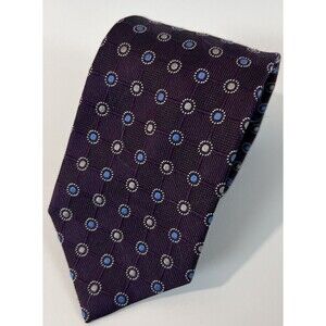 Jos. A. Bank Executive Collection Men's Necktie Purple w/Blue & Gary Geometric